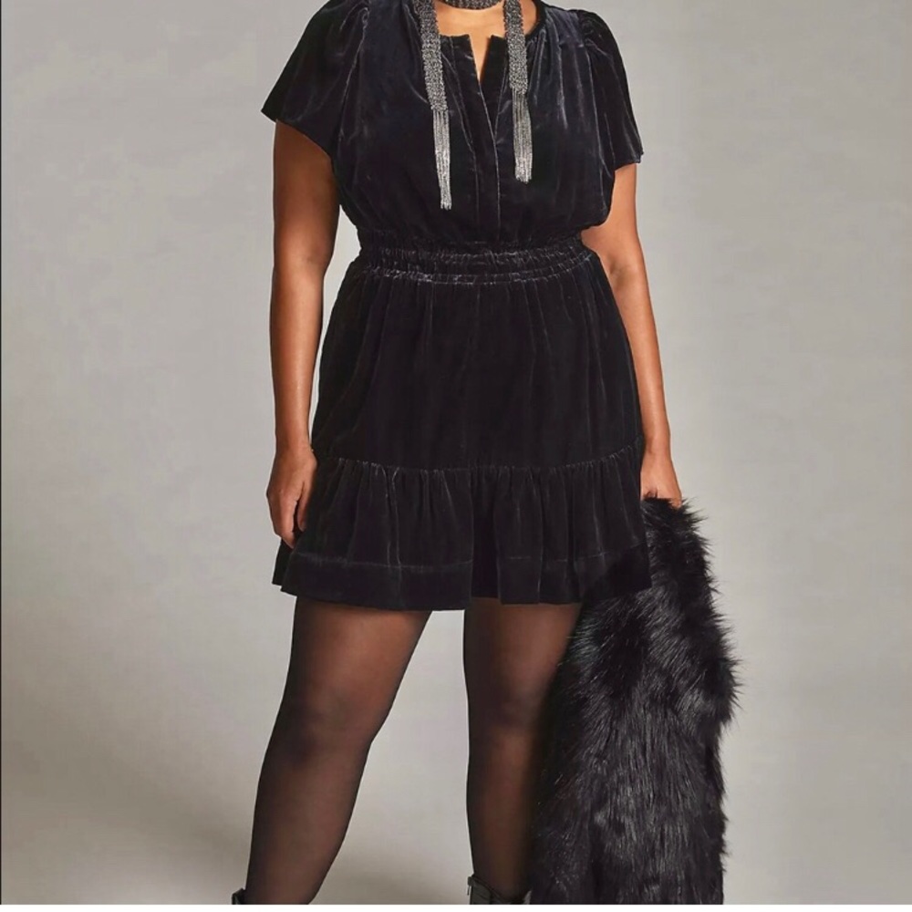 Anthropologie Maeve Somerset Velvet Mini Dress NWT